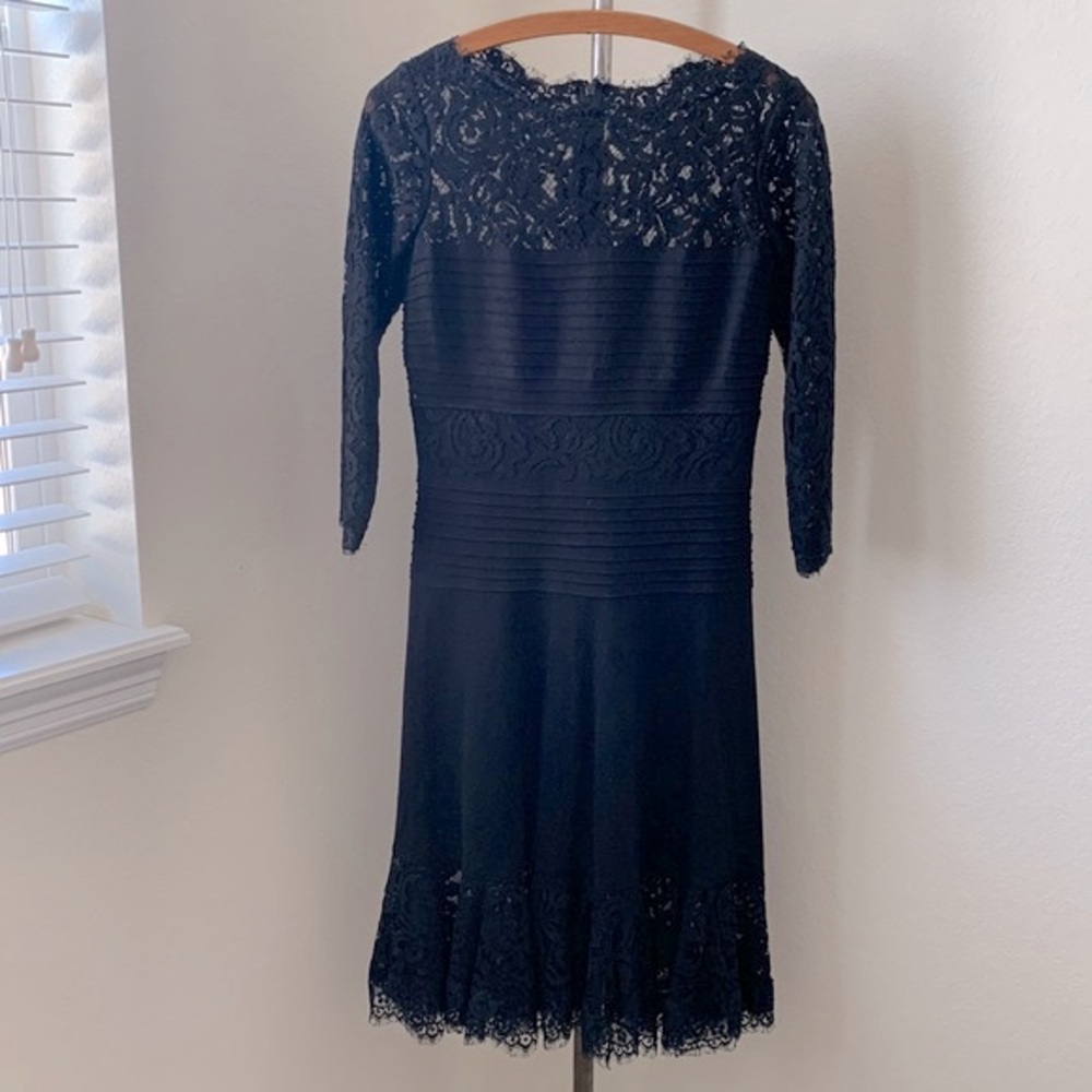 Takashi Shoji sz S black lace dress EUC